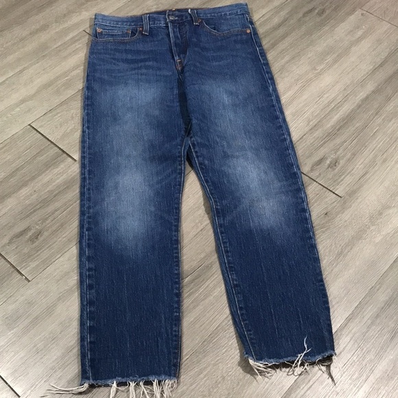 Levi’s White Oak Cone Denim “Wedgie”‎ Button Fly Fray Hem Medium Wash Jeans - Picture 6 of 15